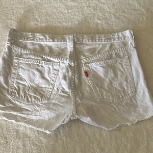 Levi's Button Fly Classic White Jean Shorts